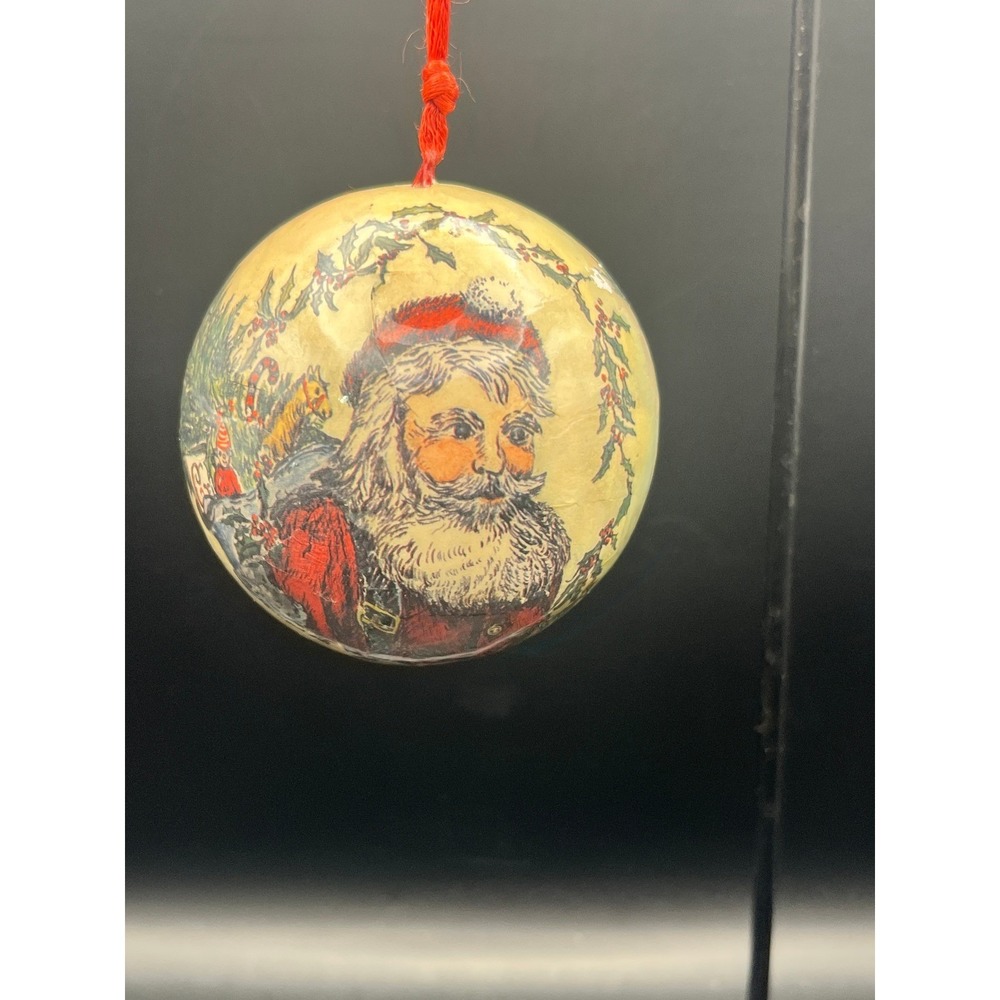 Vintage Memory Balls Art Li Bien Ornament Santa Claus‎ Tree Christmas Decor 1979